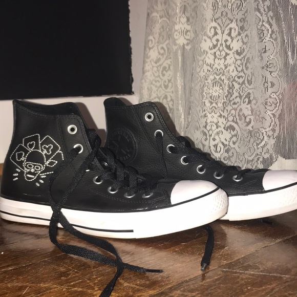 Ltd Edition Leather “The Clash” Converse All Stars - Picture 1 of 6